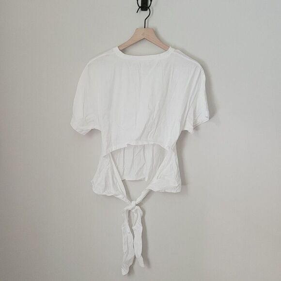 A New Day Tie Back Tee in White Size Large - Picture 4 of 6